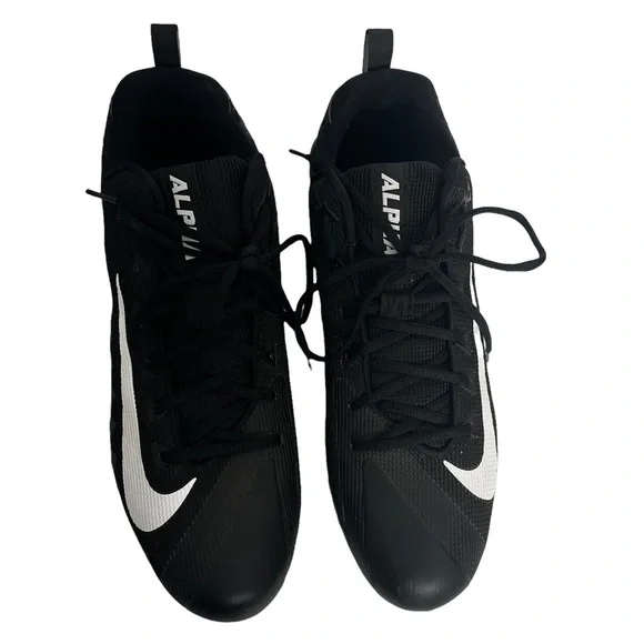 NWT MENS NIKE Alpha Menace Pro Low TD Black & White Football Cleats Size 15 - Picture 4 of 12